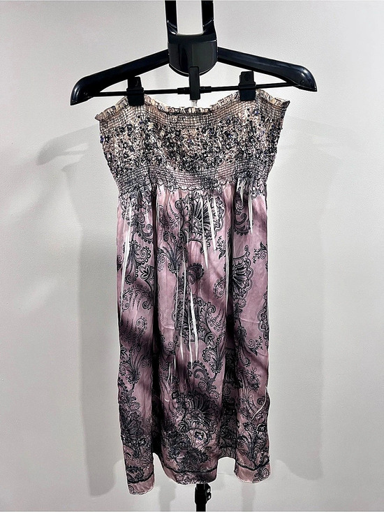 Lapis Dresses & Skirts - Lapis Y2K Strapless Sequin Paisley Midi Dress